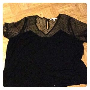 Black  Dot Knit Top